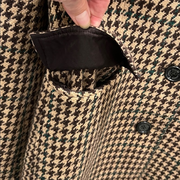 Ralph Lauren Tan and Brown Houndstooth 3/4 Coat Sz M. EUC. - Picture 5 of 11